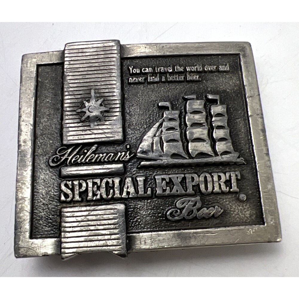 Vtg Heilman's Special Export Beer Belt Buckle 1975 Bergamot Brass Works V-168
